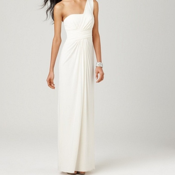 BCBG MATILDE ONE-SHOULDER DRAPED GOWN - Picture 5 of 5